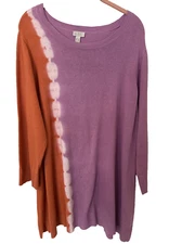 LOGO by Lori Goldstein  Colorful Tunic Length Sweater 1X