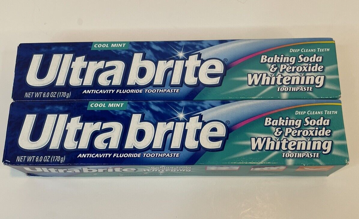 Ultra brite Baking Soda Peroxide Whitening Toothpaste, Cool Mint 6 oz