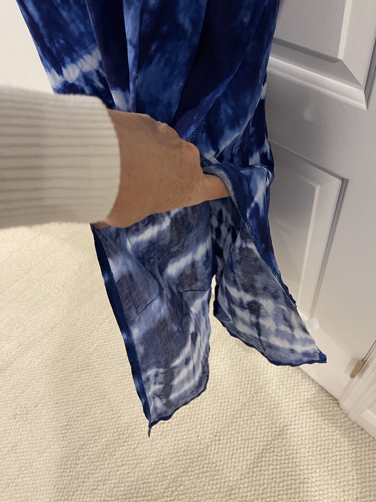 Epera Kaftan Maxi Blue Tie Dye One Size  Vneck Cover Up