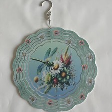 Hanging Wind Spinner 8" 3D Hummingbird Floral Flowers Handmade