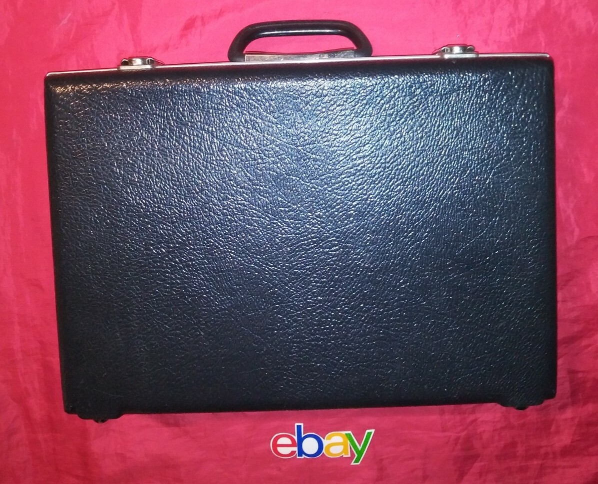 RARE VINTAGE HARD SHELL Lords Caseware BRIEFCASE BLACK 17.25X12