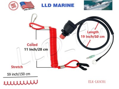 Universal Boat Outboard Engine Motor Kill Stop Switch &amp; Safety