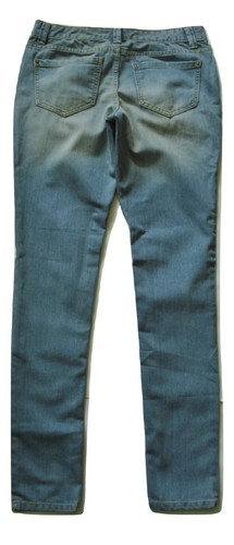Nuevos Pantalones de mezclilla ajustados Mossino talla 2 elásticos lavado ligero calce 3 cintura media cadera recta - Imagen 2 de 3