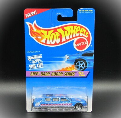 Hot Wheels BIFF! BAM! BOOM! SERIES, LIMOZEEN, Blue, #2 of 4 Cars, 1996