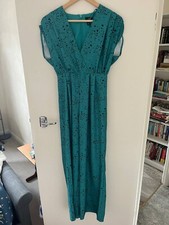 Stunning River Island green romper playsuit size 6 cute pattern