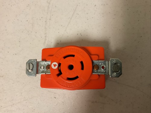 (LOT 7), BRYANT NEMA L21-20 RECEPTACLE, 20A, 120/208V 3ØY, ORANGE, FREE SHIPPING - Picture 3 of 8