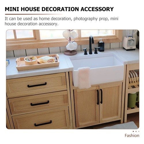 2 Pcs Mini Wooden Tray Trays for Decor Dollhouse Furniture Decoration - Picture 7 of 12