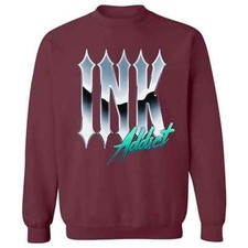 NEW InkAddict CHROME INK CREW SWEATSHIRT MAROON SMALL-3XLARGE MADE IN USA