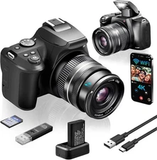 4K Digital Camera for Photography with WiFi, 10X Optical Zoom Vlogging Camera