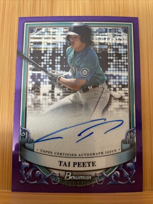 Tai Peete 2024 Bowman Sterling Prospect Auto Purple /120 #PA-TP Seattle Mariners
