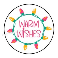 WARM WISHES WINTER CHRISTMAS ENVELOPE SEALS LABELS STICKERS PARTY FAVORS