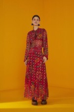 NWT $375 Farm Rio Red Sunset Tapestry Embroidered Maxi Dress XL