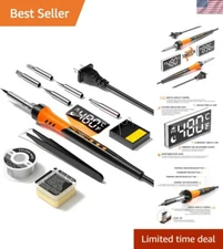 Professional LCD Soldering Iron Set: 90W, 180-480°C, Complete with Accessories