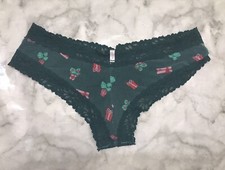 VS by Pink Thong Soft Cotton Blend Green Panties Cheekster Underwear Sz Medium