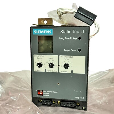 Static Trip III. LT. RMS-TI-T Siemens. Circuit Breaker. Electrical Equipment.