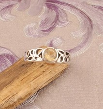 Natural Citrine Gemstone Ring 925 Sterling Silver Handmade Wedding Jewelry Gifts