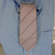 MARIO VALENTINO Neck Tie Mens Lavender Silk Striped Solid Suit Simple Repp Light