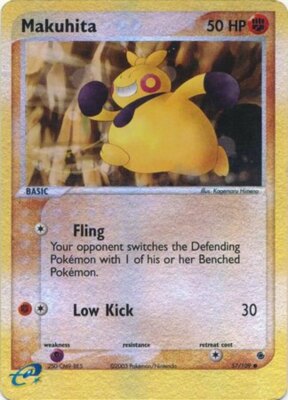 1x Makuhita - 57/109 - Common - Reverse Holo Heavily Played Pokemon EX - Ruby & 
