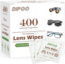 400 Count Lens Wipes for Eyeglasses, Eye Glasses Cleaner Wipes Pre-moistened