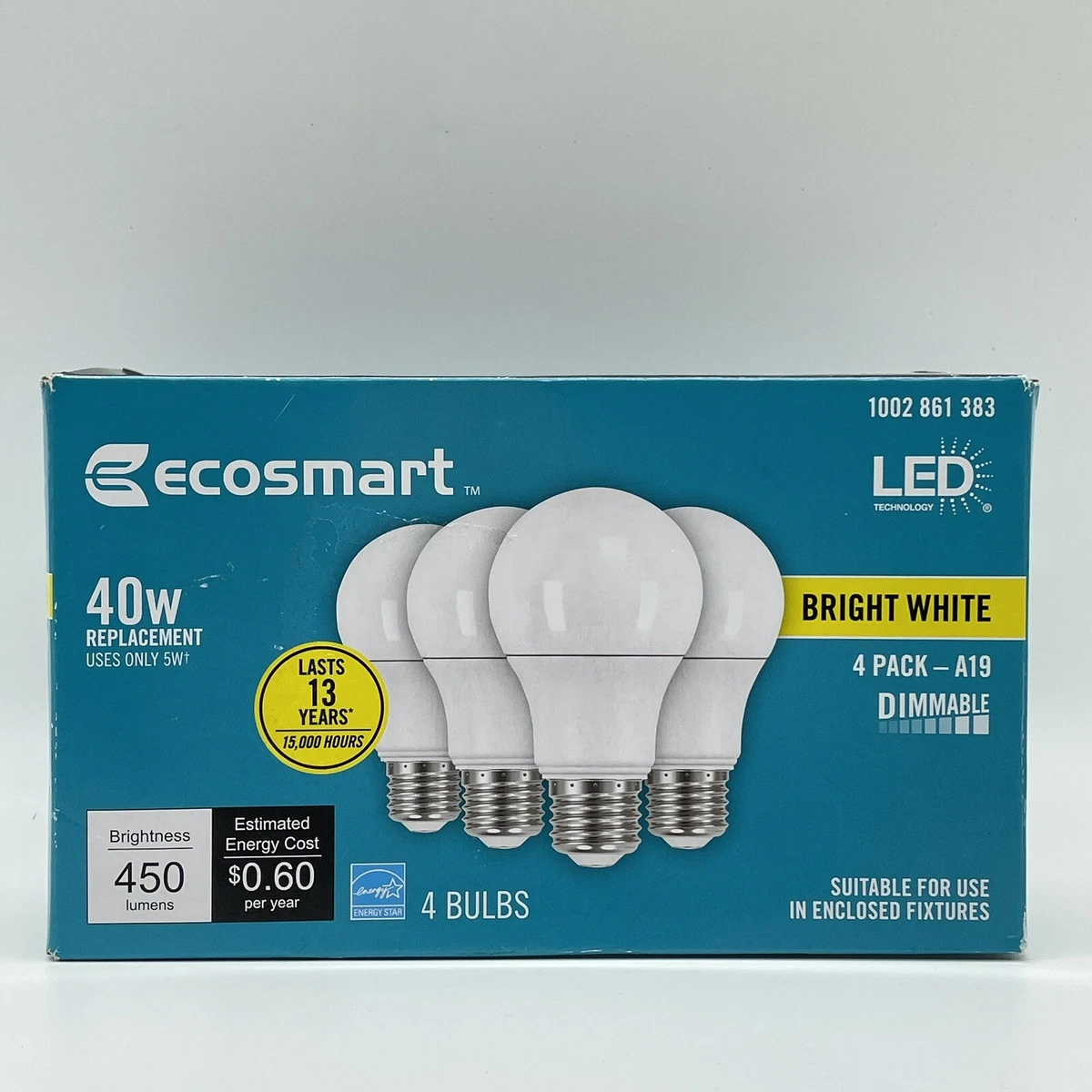 40 Watt A19 Dimmable LED Light Bulb Bright White 1006 774 099 3 Pack Missing 1