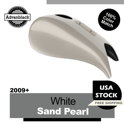 White Sand Pearl Stretched Tank Cover For Harley Touring Street Road Glide 09+