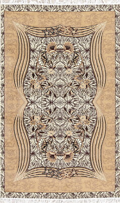 Stunning Soft Floral Ivory Modern Area Rug Turkish Oriental Acrylic Carpet 5x7