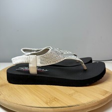 Skechers Meditation New Moon Sandals Womens Size 7 Flip Flop Yoga Foam White