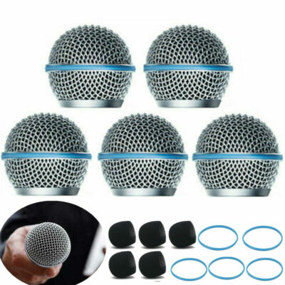 5X Mikrofon Grill Mic Grille Kugelkopf Mesh Für Shure Beta58A SM58 Pgx24 Slx24#