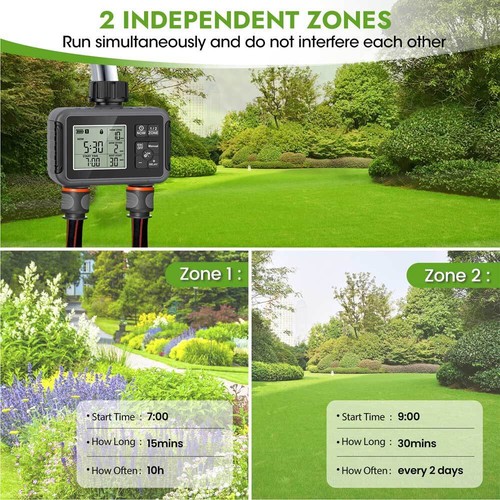 Garden Water Tap Hose Automatic Timer Sprinkler System Irrigation Control 2 outl - Picture 10 of 13