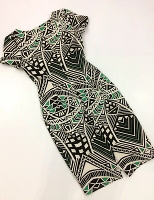 Women's PRESLEY SKYE Anthropologie Sz S Geometric Print Stretch Dress