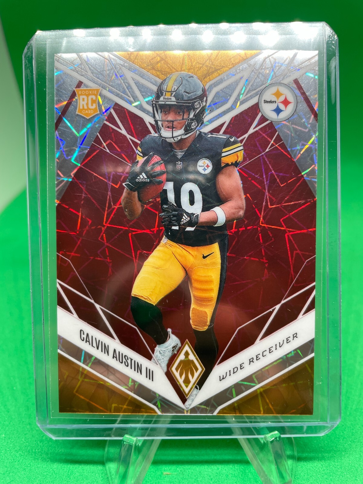 Calvin Austin III 2022 Panini Phoenix Red Laser RC 102/150 #136 Steelers