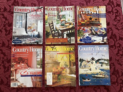 Vintage 1994 Country Homes Magazine Lot ~ Full Set 6 Issues Vacations Building