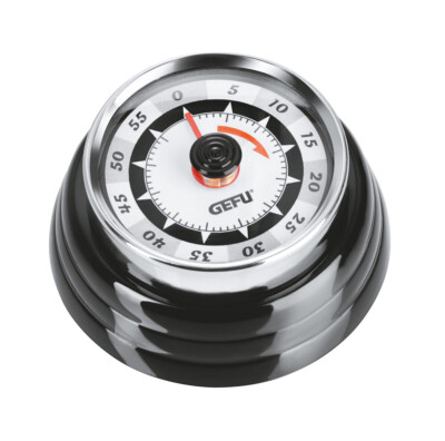 Timer RETRO Metall Eieruhr Küchentimer Kurzzeitmesser Magnetisch Schwarz