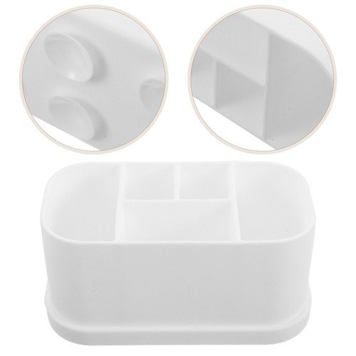 Carrito de cepillo de dientes de silicona reutilizable para encimera de baño con diseño de drenaje