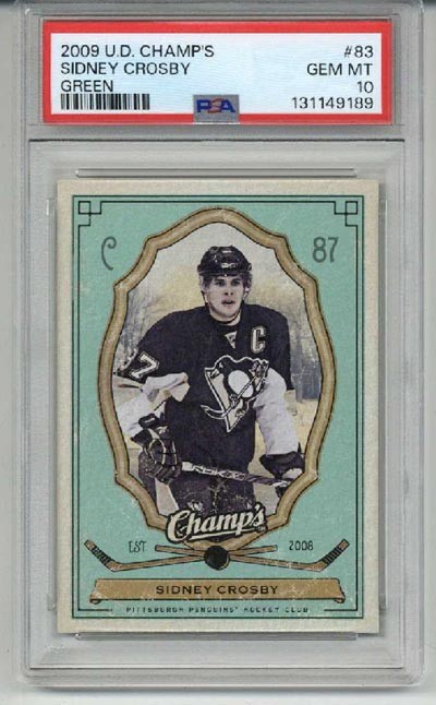 2009 UPPER DECK CHAMP'S GREEN #83 SIDNEY CROSBY PENGUINS PSA 10 LOW POP RARE view 1