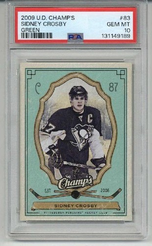 2009 UPPER DECK CHAMP'S GREEN #83 SIDNEY CROSBY PENGUINS PSA 10 LOW POP RARE