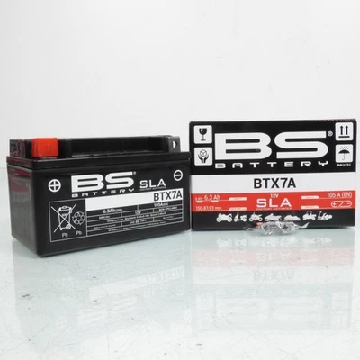 Batterie SLA BS Battery pour Moto Hyosung 125 Rx Sm 2006 à 2011 YTX7A / 12V - Photo 1/4