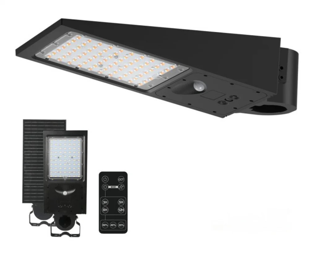 Outdoor Light Black 30w Solar Powered LED Street PIR Remote DazzLED SOL30WST