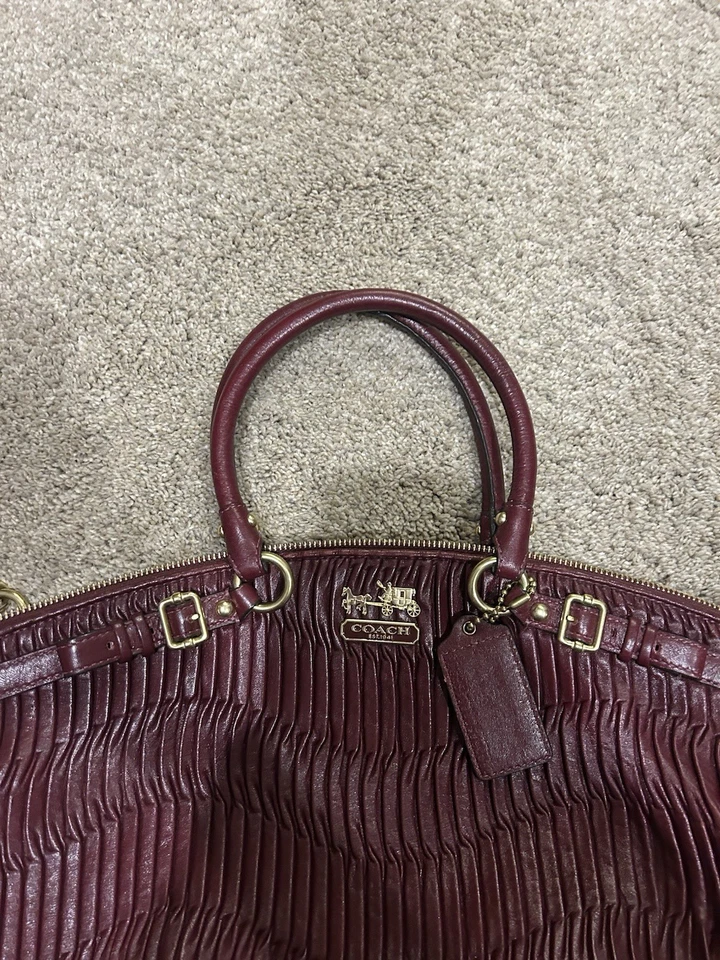 Cartera Coach Madison Magenta Sophia F 1182-18643 de cuero recogido plisada Foto 4 de 4