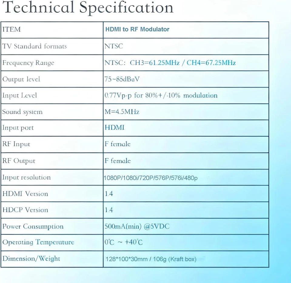 HDMI to RF Modulator, HDM61 VHF HDMI to RF Converter Adapter for TV NTSC Format  - Image 2 of 4