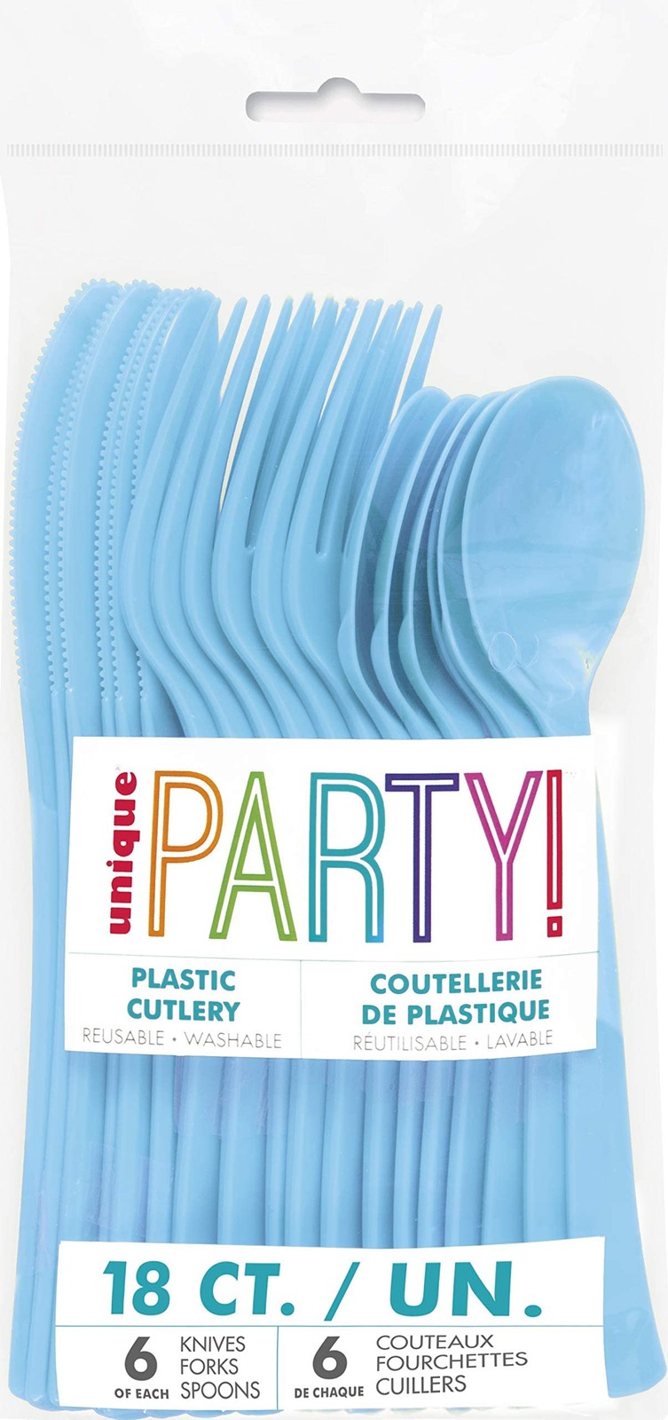Powder Blue Solid Assorted Plastic Cutlery Classy & Elegant Flatware Design