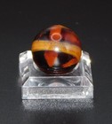 Vintage Marble Transitional Slag '9' Melted Pontil Orange UV Glass 0.62" ❤️-74 — photo 7