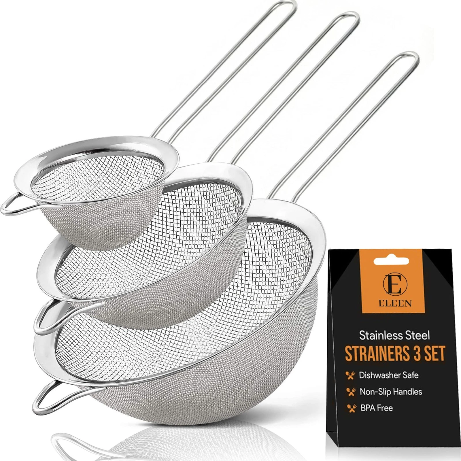 Premium Stainless Steel Fine Mesh Strainers for Kitchen 3-Piece Set with Non-...
Opens in a new wind