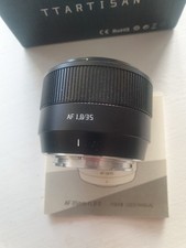 TTArtisan AF 35mm F1.8 II APS-C Auto Focus Lens for E-Mount camera, like  new.