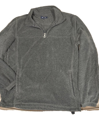 Croft Barrow Sweater Mens S Gray Samson Peak Fleece Quarter Zip Pullover 1/4 zip