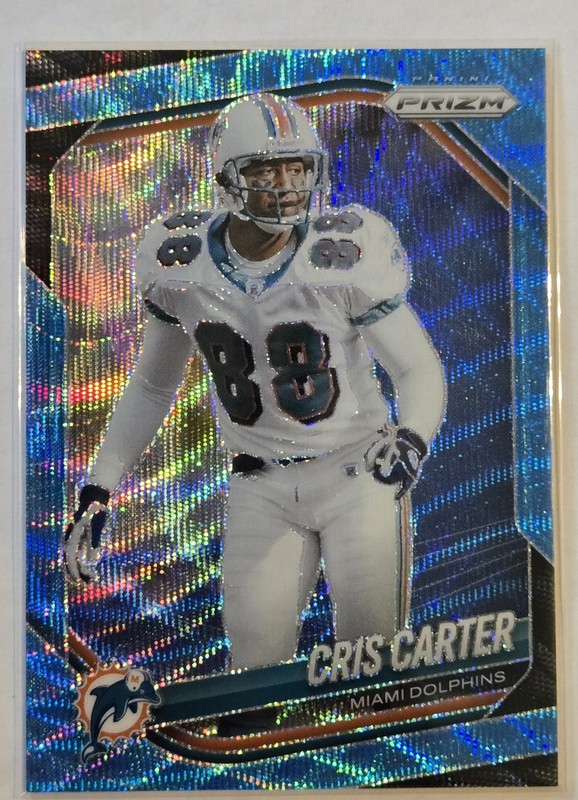2025 Panini Prizm - Cris Carter #214 Blue Wave Prizm /230 Dolphins