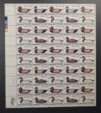 US SCOTT 2138 - 2141 PANE OF 50 DUCK DECOY STAMPS 22 CENT FACE MNH