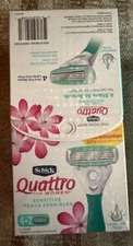 12 xSchick Quattro Sensitive Razor Blade Refills for Women 12 total CARTRIDGES