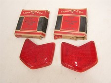 Pair 1940 Ford V-8 Stop Tail Light Lens Red Glass Lynx Eye T309 New Old Stock Pair 1940 Ford V-8 Stop Tail Light Lens Red Glass Lynx Eye T309 New Old Stock