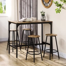 Pub Table and Chair 5-piece Set Consists of A Table and Four Chairs